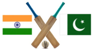 India vs Pakistan Cricket Match concept with their countries flag