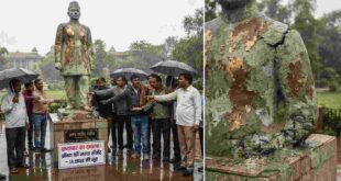 भ्रष्टाचार की 'अमर' मिसाल: ब्रॉन्ज की जगह बना दी सीमेंट की मूर्ति! बारिश में रंग उखड़ा तो सामने आई ₹14 लाख की धोखाधड़ी
