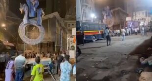 मुंबई में बड़ा हादसा: भगवान गणेश की विशाल प्रतिमा ले जाते समय गिरी, 2 श्रद्धालुओं की मौत, 5 घायल