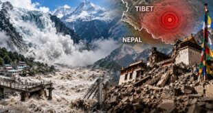 नेपाल में बाढ़ तबाही के बीच तिब्बत में