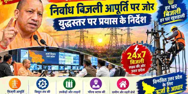 योगी सरकार का निर्बाध बिजली आपूर्ति पर जोर, युद्धस्तर पर प्रयास के निर्देश