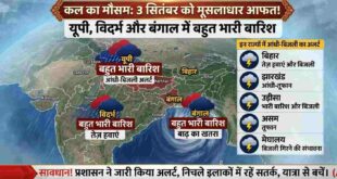 Kal Ka Mausam 3 September: मूसलाधार बारिश का तांडव! यूपी, विदर्भ और बंगाल में अति भारी बारिश का रेड अलर्ट, 15 राज्यों में आंधी बिजली की चेतावनी जारी