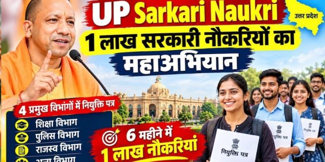 UP Govt Jobs 2026: यूपी में 1 लाख सरकारी नौकरियों का महा अभियान! आज से नियुक्ति पत्र वितरण की शुरुआत, पुलिस शिक्षा समेत इन बड़े विभागों में बंपर भर्तियां