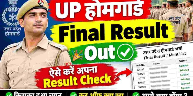 होमगार्ड्स के 41,424 पदों का अंतिम चयन परिणाम जारी